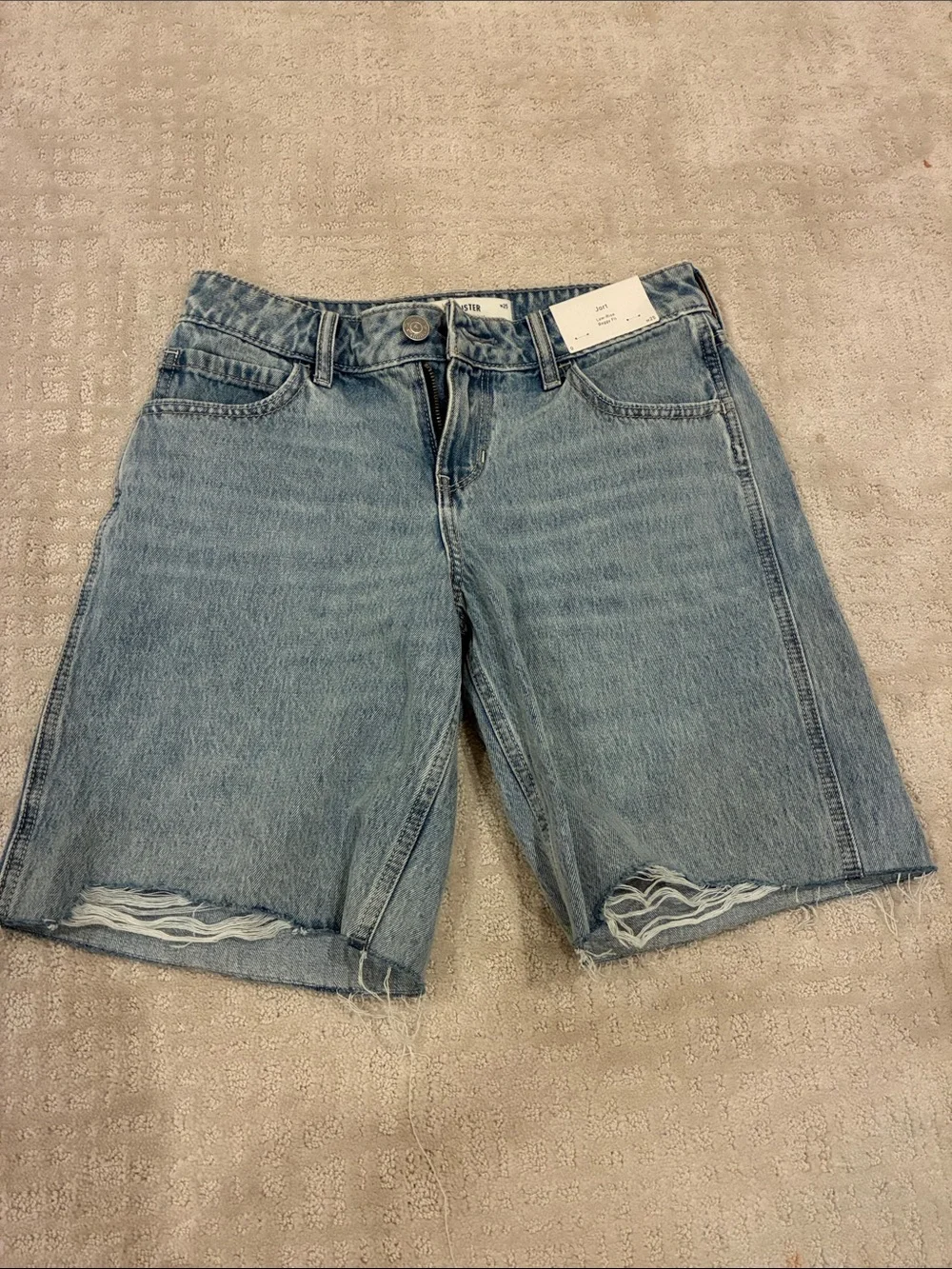 Hollister Light Wash Denim Bermuda Shorts